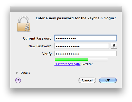 keychain password reset